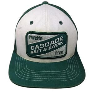 Vie Trucker Hat Green White One Size Cascade Raft Kayak Idaho Patch Mesh